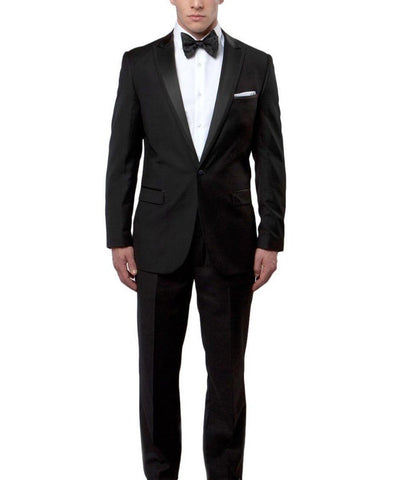 Black Slim Men's Tuxedo Suit Bryan Michaels Suits - Paul Malone.com
