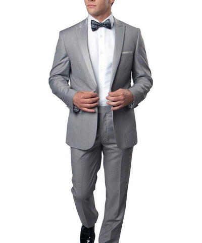 Light Grey Slim Men's Tuxedo Suit Bryan Michaels Suits - Paul Malone.com