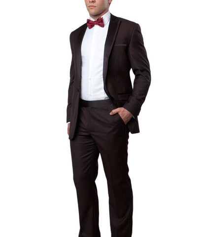 Brown Slim Men's Tuxedo Suit Bryan Michaels Suits - Paul Malone.com