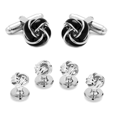 Black and Silver Knot Stud Set Ox and Bull Trading Co. Stud Set - Paul Malone.com