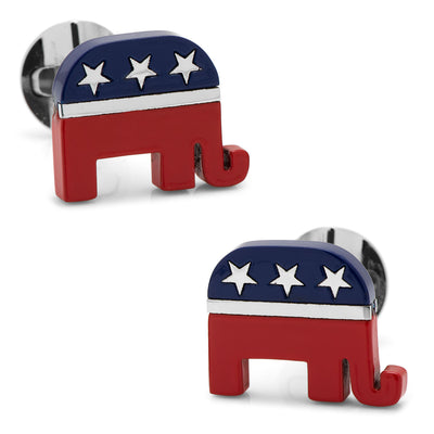 Stainless Steel Republican Elephant Cufflinks Ox and Bull Trading Co. Cufflinks - Paul Malone.com