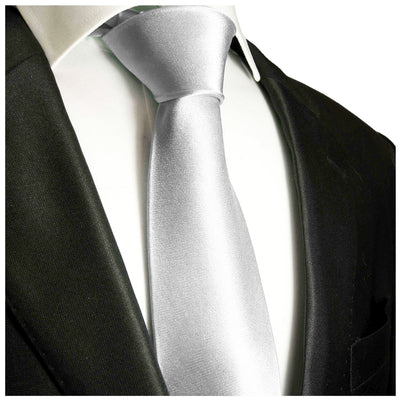 Solid Lite Silver Boys Zipper Tie Brand Q Ties - Paul Malone.com