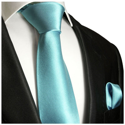 Angel Blue Necktie and Pocket Square Paul Malone Ties - Paul Malone.com