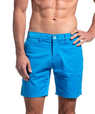 Sky Blue Cotton Shorts by EightX Eight X Shorts - Paul Malone.com