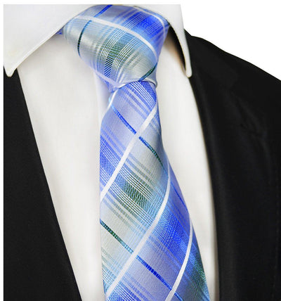 Blue Plaid Silk Mens Tie by Paul Malone Paul Malone Ties - Paul Malone.com