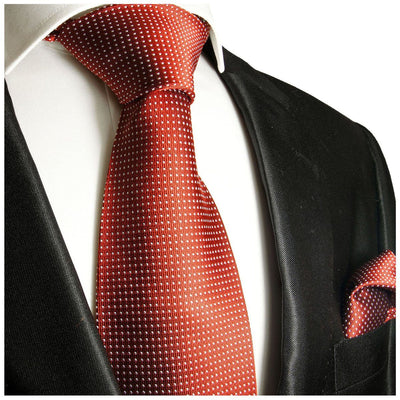 Red Polka Dots Silk Tie and Pocket Square Paul Malone Ties - Paul Malone.com