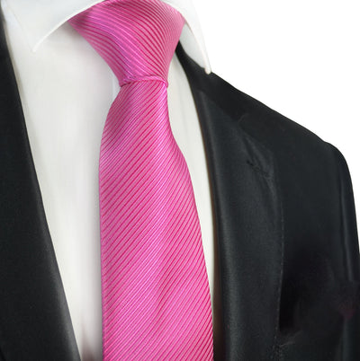 Solid Pink 7-fold Silk Necktie Paul Malone Ties - Paul Malone.com