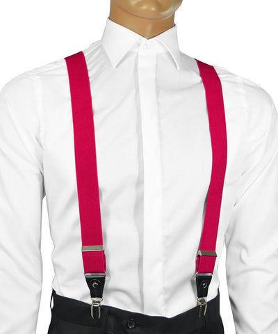 Solid Pink Men's Suspenders Suspenders Suspenders - Paul Malone.com