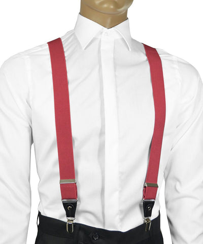 Solid Coral Men's Suspenders Suspenders Suspenders - Paul Malone.com