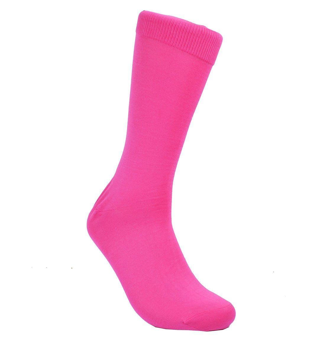 Solid Fuchsia Cotton Dress Socks By Paul Malone