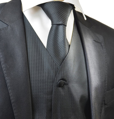 Formal Black Tuxedo Vest Set Paul Malone Vest - Paul Malone.com