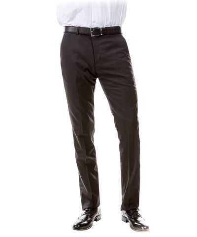 Charcoal Modern Fit Flat Front Pants by Zegarie ZeGarie Pants - Paul Malone.com
