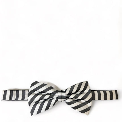 Black and White Striped Silk Bow Tie Paul Malone Bow Ties - Paul Malone.com
