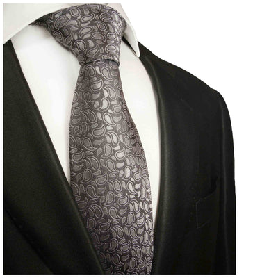 Charcoal Paisley Silk Tie by Paul Malone Paul Malone Ties - Paul Malone.com