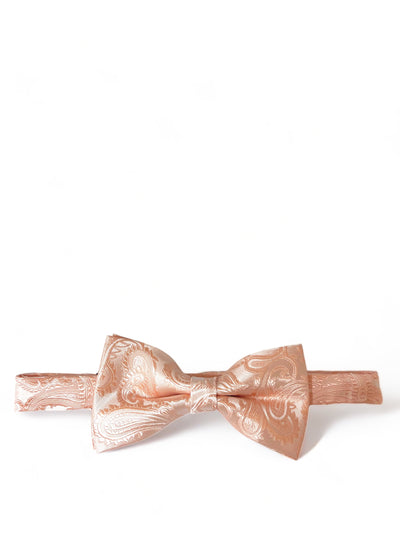 Blush Pink Paisley Bow Tie and Pocket Square Paul Malone Bow Ties - Paul Malone.com