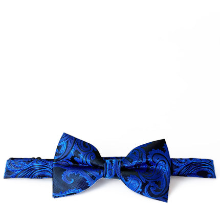 Royal Blue and Black Paisley Bow Tie Brand Q Bow Ties - Paul Malone.com