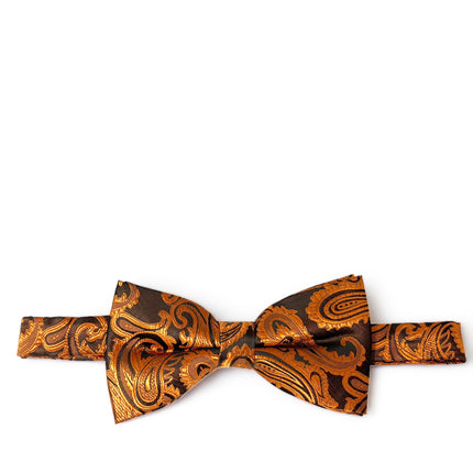 Copper and Black Paisley Bow Tie Brand Q Bow Ties - Paul Malone.com