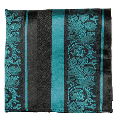 Pacific Blue and Black Silk Pocket Square Paul Malone Pocket Square - Paul Malone.com