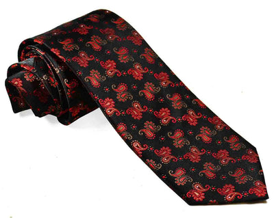 Red and Black Paisley Silk Necktie by Paul Malone Paul Malone Ties - Paul Malone.com