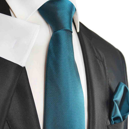 Mallard Blue Silk Men's Tie and Hanky by Paul Malone Paul Malone Ties - Paul Malone.com