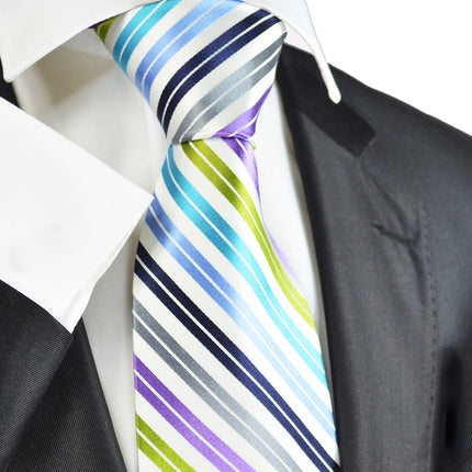 Multi Striped Silk Necktie by Paul Malone Paul Malone Ties - Paul Malone.com