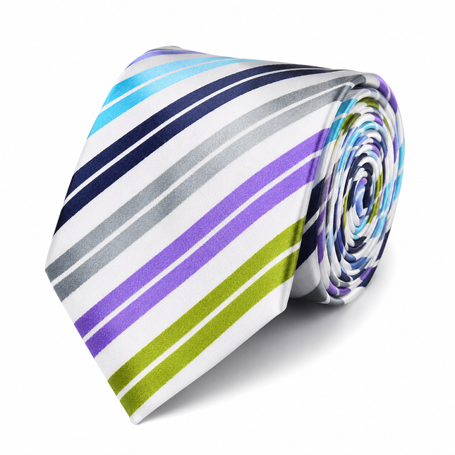 Multi Striped Silk Necktie by Paul Malone