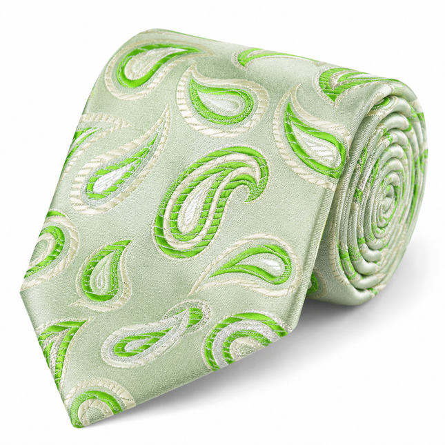 Green Paisley Silk Necktie by Paul Malone Paul Malone Ties - Paul Malone.com