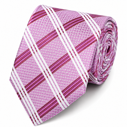Hot Pink Plaid Silk Necktie by Paul Malone Paul Malone Ties - Paul Malone.com