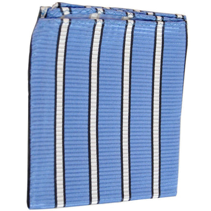 Blue and White Striped Silk Pocket Square Paul Malone Pocket Square - Paul Malone.com