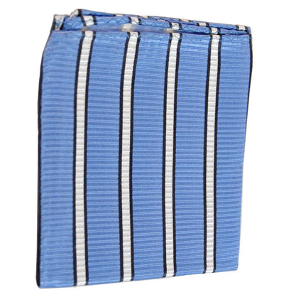 Blue and White Striped Silk Pocket Square Paul Malone Pocket Square - Paul Malone.com