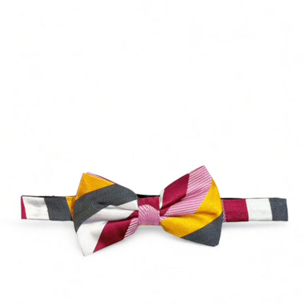 Multi-color Striped Silk Bow Tie and Pocket Square Paul Malone Bow Ties - Paul Malone.com
