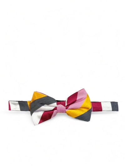 Multi-color Striped Silk Bow Tie and Pocket Square Paul Malone Bow Ties - Paul Malone.com
