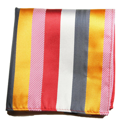 Multicolor Striped Silk Pocket Square Paul Malone Pocket Square - Paul Malone.com