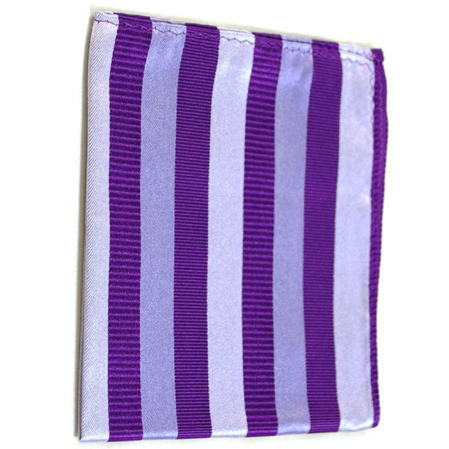 Lavender Striped Silk Necktie Set by Paul Malone