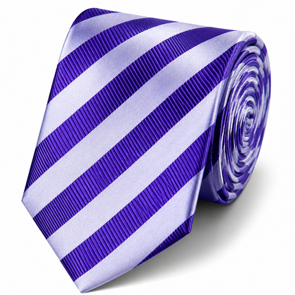 Lavender Striped Silk Necktie Set by Paul Malone Paul Malone Ties - Paul Malone.com