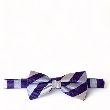 Violet Striped Silk Bow Tie and Pocket Square Paul Malone Bow Ties - Paul Malone.com
