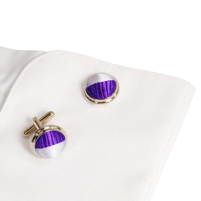 Lavender Striped Silk Necktie Set by Paul Malone