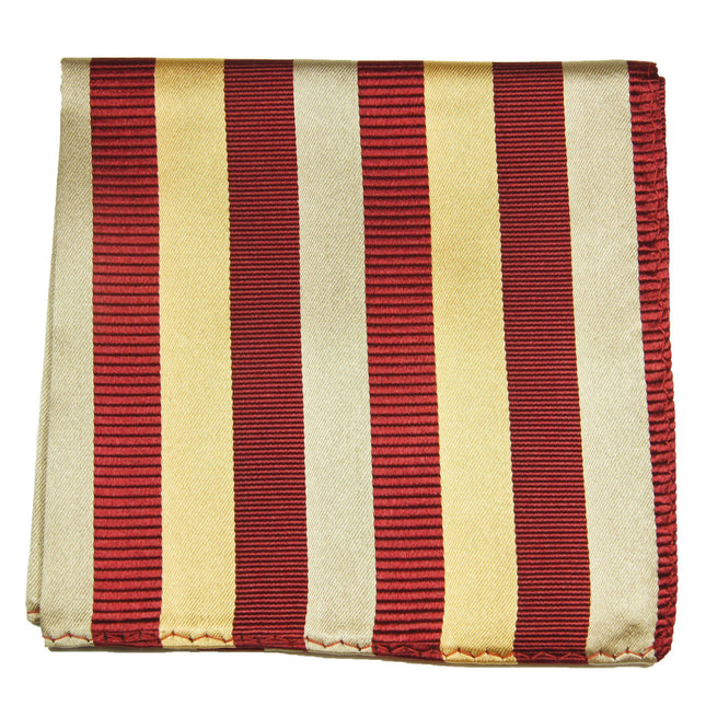 Red and Gold Striped Silk Pocket Square Paul Malone Pocket Square - Paul Malone.com