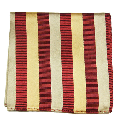 Red and Gold Striped Silk Pocket Square Paul Malone Pocket Square - Paul Malone.com