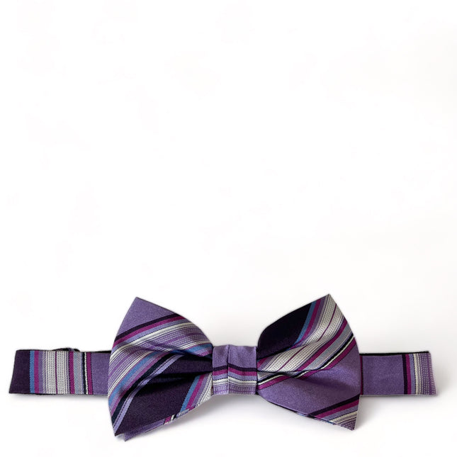Purple Striped Silk Bow Tie Paul Malone Bow Ties - Paul Malone.com