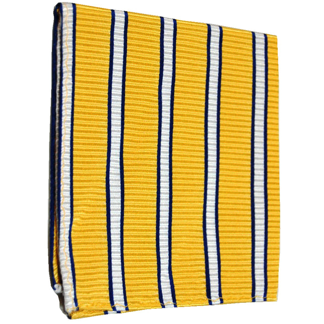 Yellow, Blue and White Striped Silk Pocket Square Paul Malone Pocket Square - Paul Malone.com