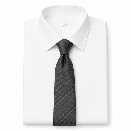 Black and White Striped Necktie Milani Ties - Paul Malone.com