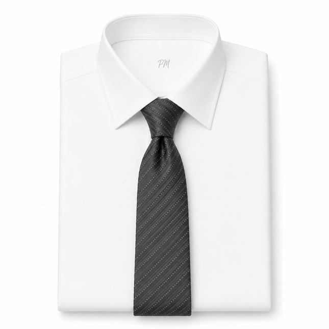 Black and White Striped Necktie