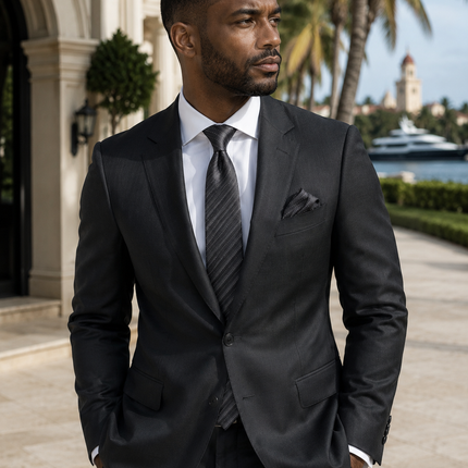 Black and White Striped Necktie Milani Ties - Paul Malone.com
