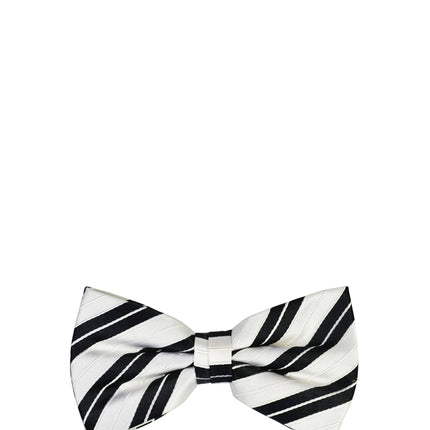 White and Black Striped Silk Bow Tie Paul Malone Bow Ties - Paul Malone.com