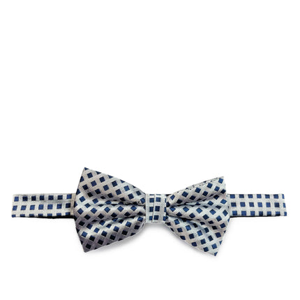 Silver and Blue Diamond Silk Bow Tie Paul Malone Bow Ties - Paul Malone.com