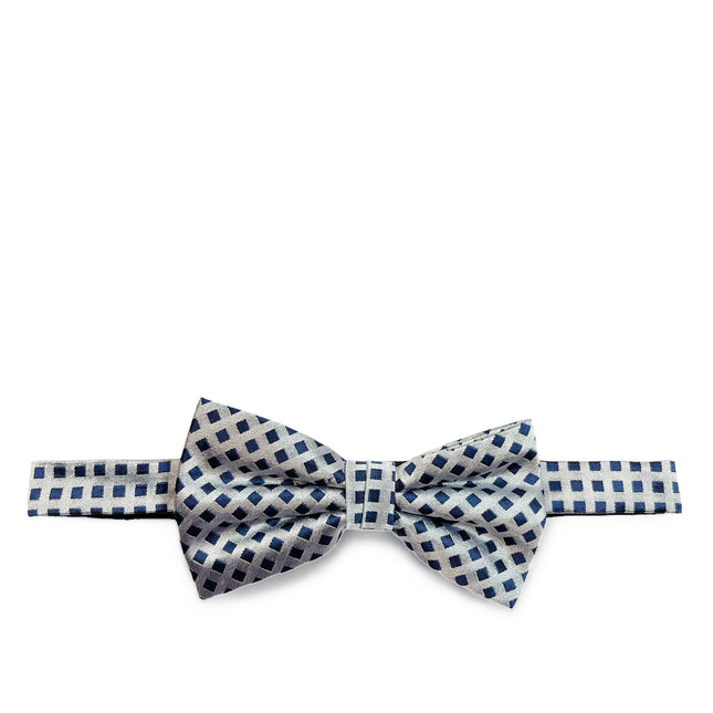 Silver and Blue Diamond Silk Bow Tie Paul Malone Bow Ties - Paul Malone.com