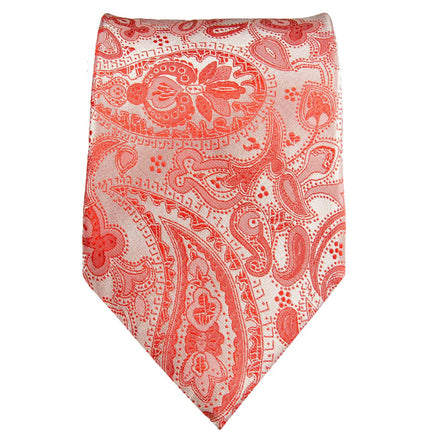 True Red Paisley Silk Necktie Set Paul Malone Ties - Paul Malone.com