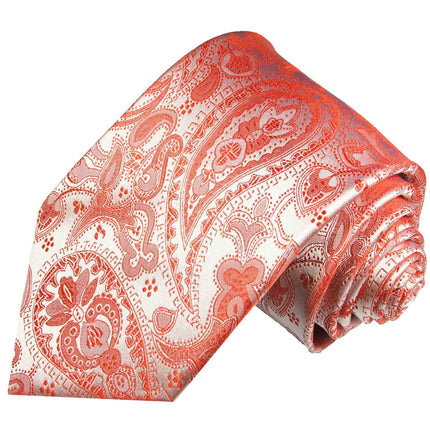 True Red Paisley Silk Necktie Set Paul Malone Ties - Paul Malone.com