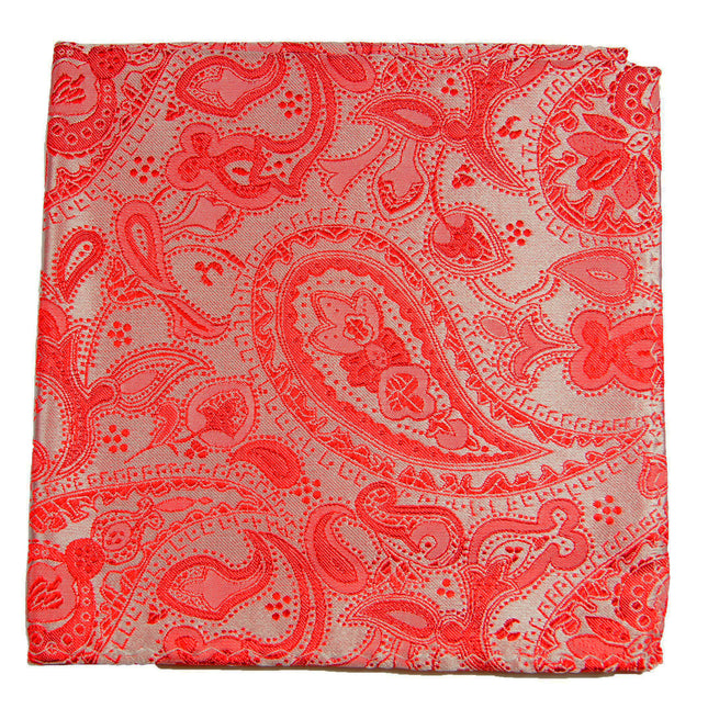 Red Paisley Silk Pocket Square Paul Malone Pocket Square - Paul Malone.com